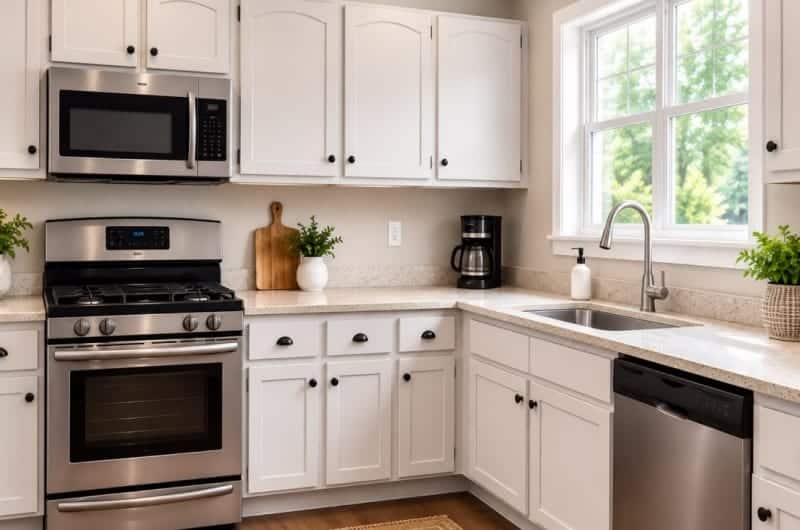 Chipped cabinets to smooth color after