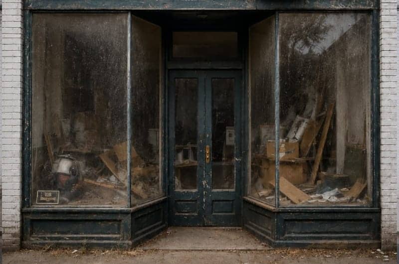 Dirty storefront to clear view befor Dirty storefront to clear view befor