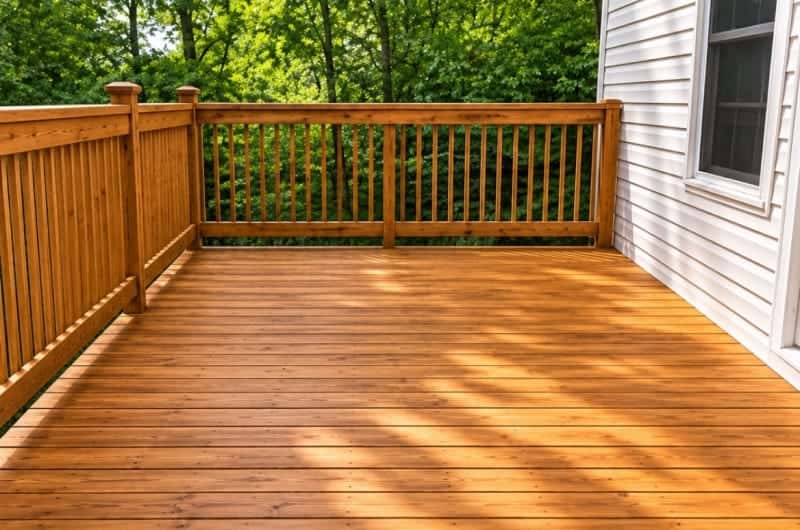 Grimy deck to clean wood after