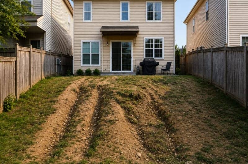 Sloped yard to level garden before