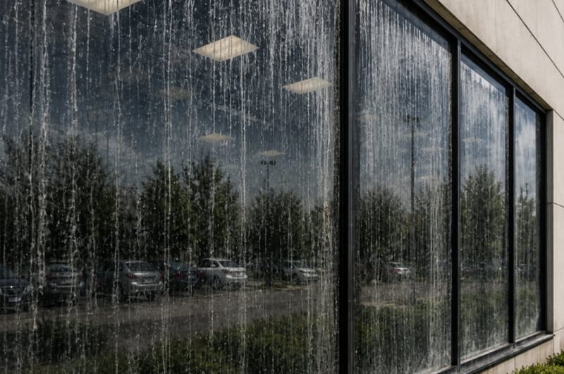 Streaked windows to clear glass Before