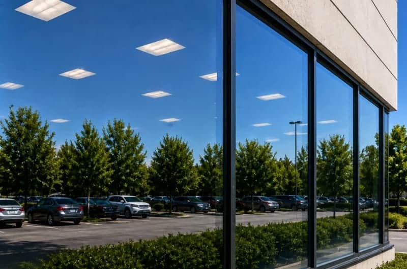 Streaked windows to clear glass after