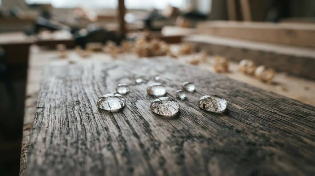 a wood fence half stained in a rich brown tone next to its still bare, weathered natural wood.